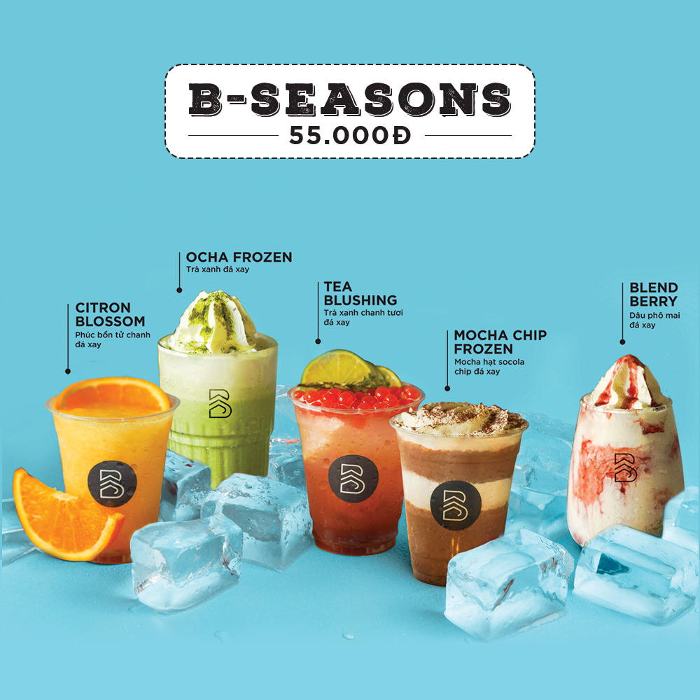 Bài đăng giới thiệu bộ đồ uống theo mùa của B Coffee