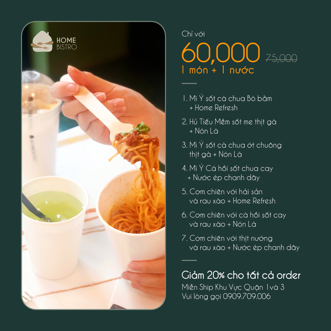 Banner combo trưa của Home Bistro