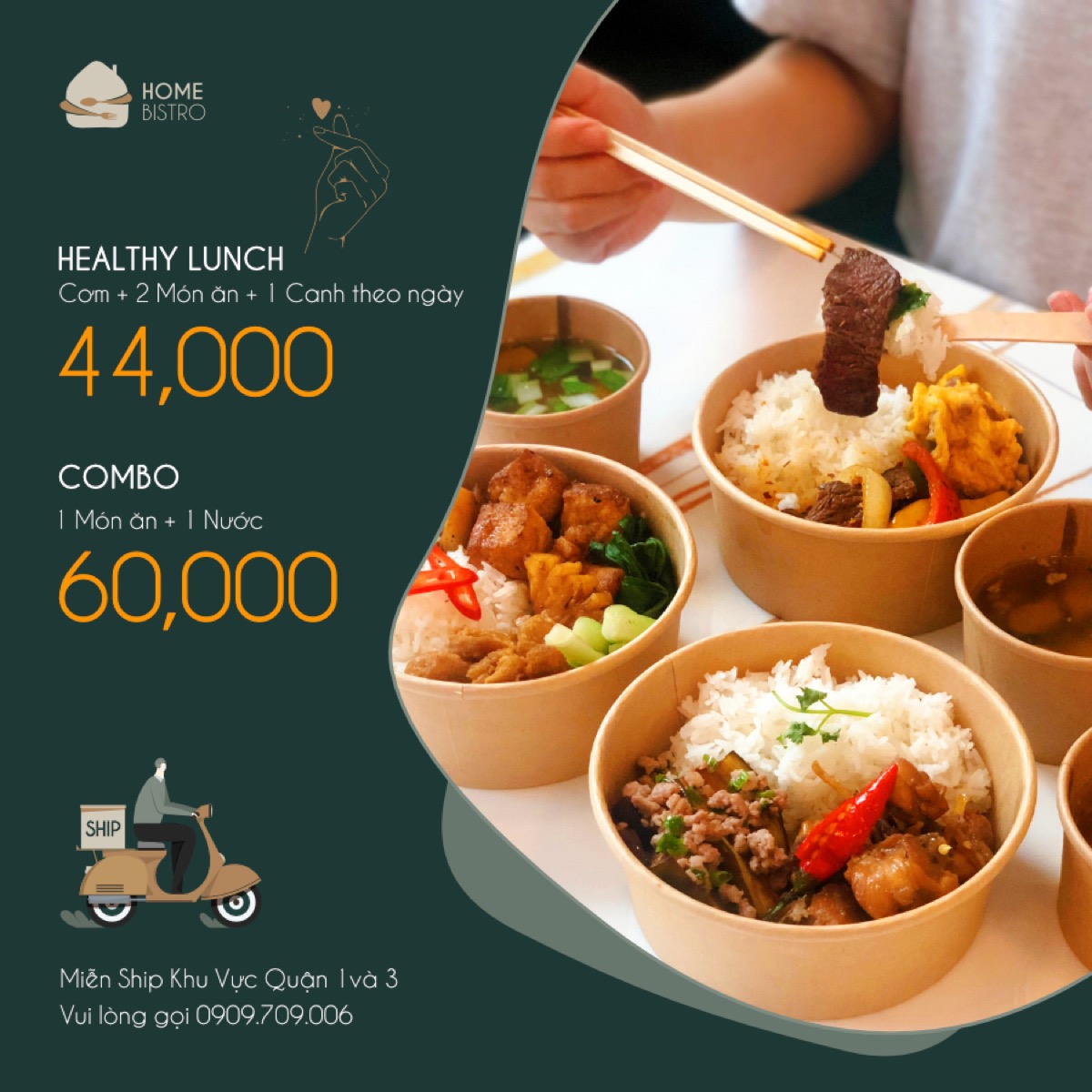 POSM Healthy Lunch và Combo của Home Bistro