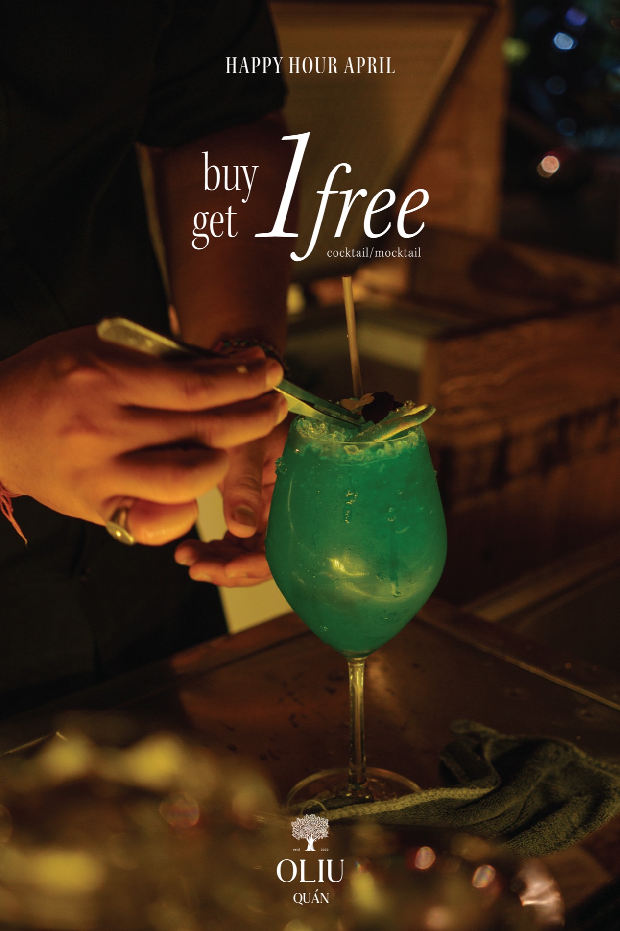 Thiết kế Happy Hour của Oliu Quán