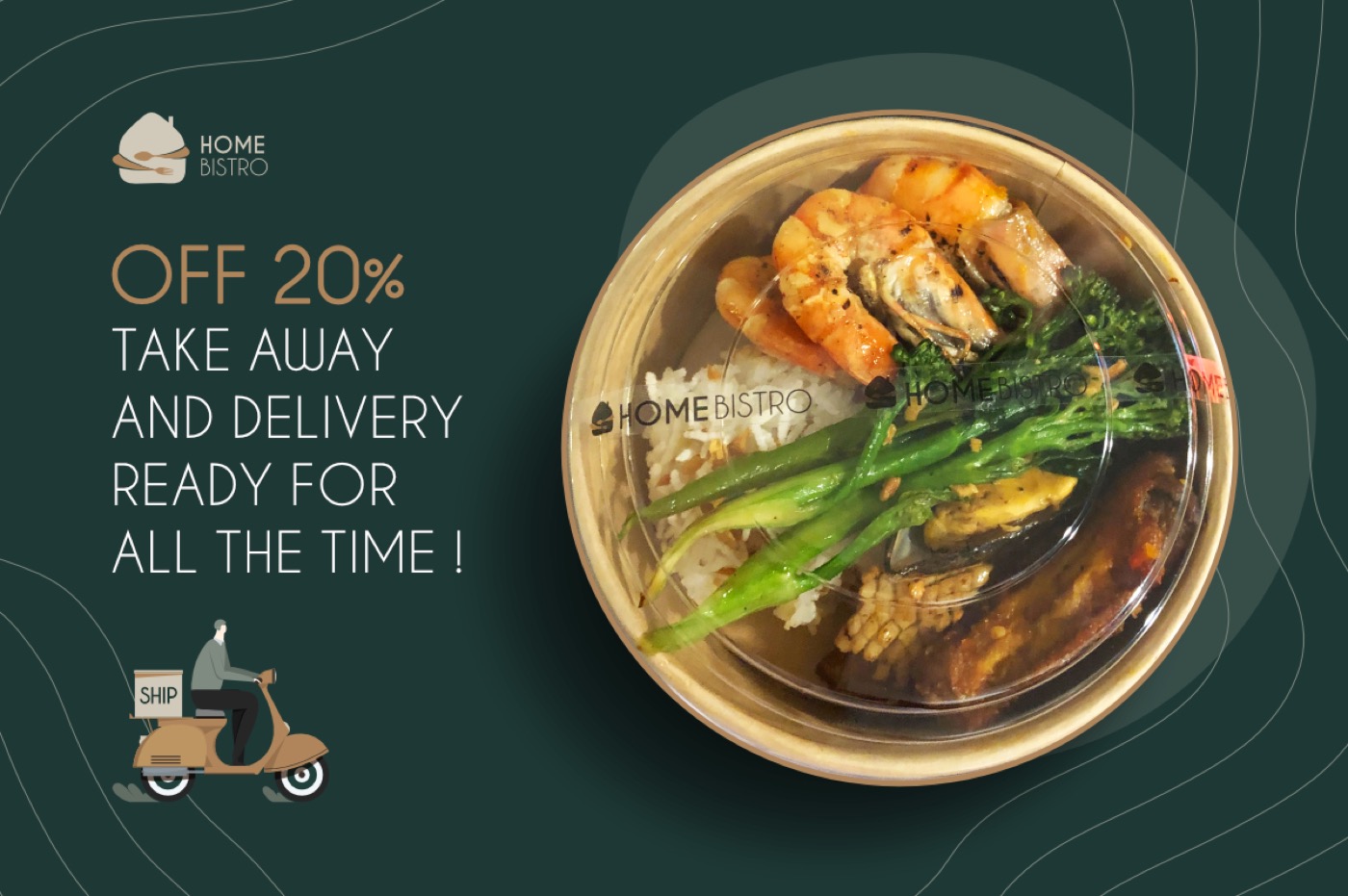 POSM mang đi và giao hàng Home Bistro
