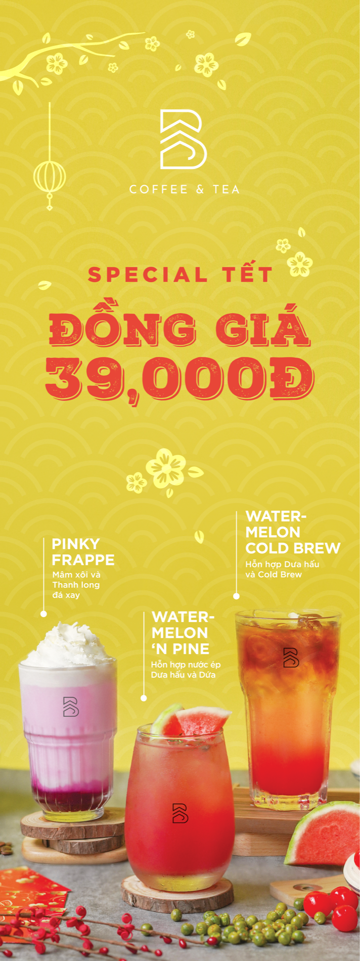 POSM mùa Tết của B Coffee