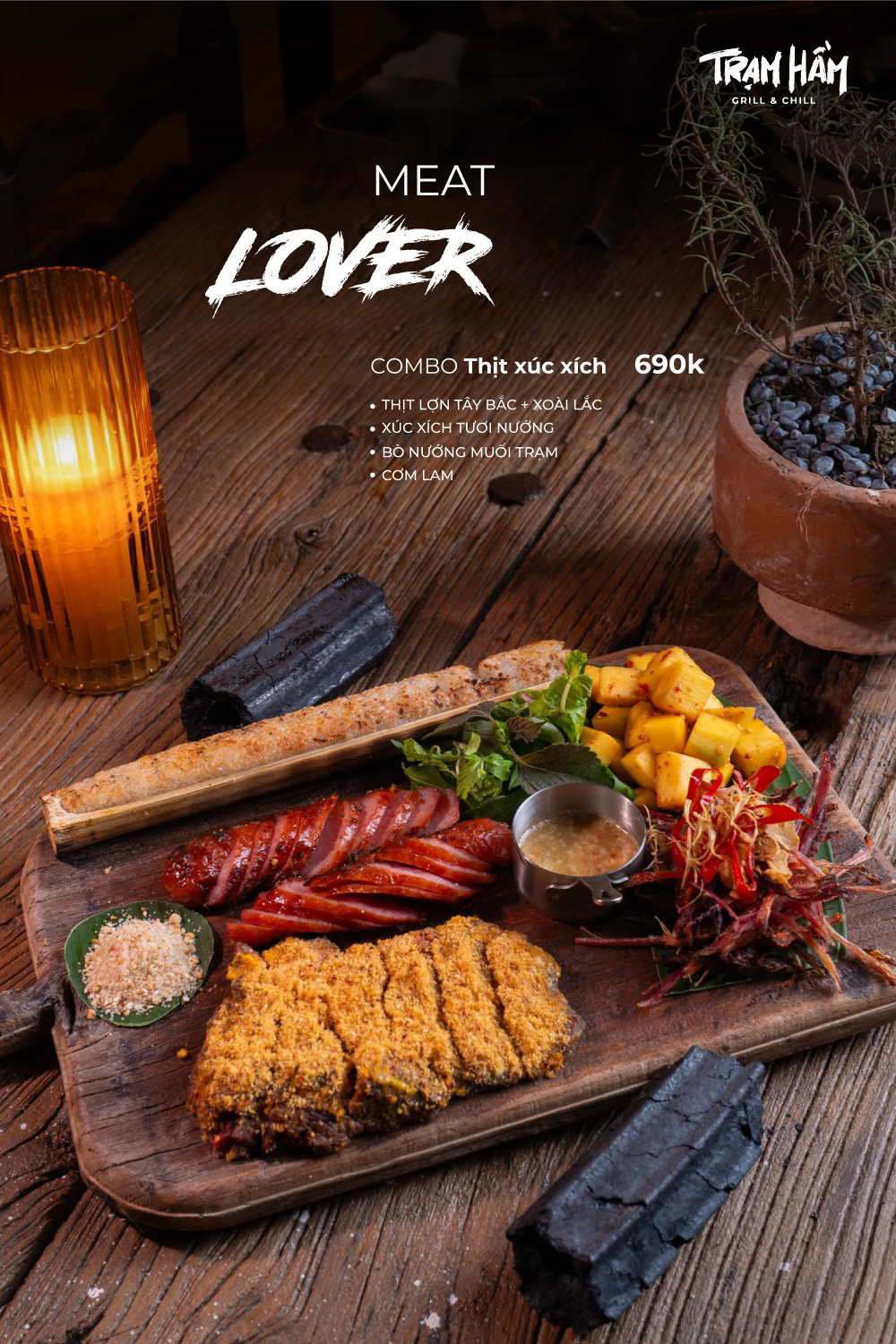 POSM combo món nướng của Trạm Hầm